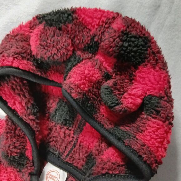 Wonder Nation Fleece Bear Hoodie Jacket Full Zip Plaid Pockets Infant Baby 6-9M - Picture 4 of 6
